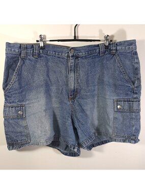 Riveted By Lee Plus 22W Jean Shorts Blue High Rise Casual Cotton Blend